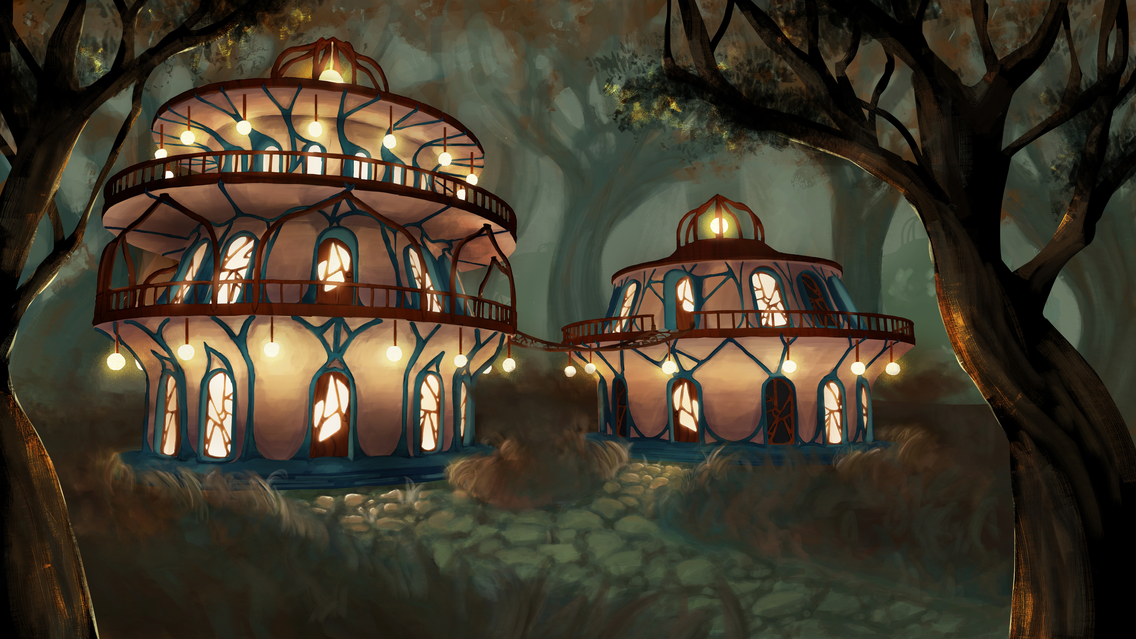 Concept design for a friendly inn players encounter in the feywilds. Concept design for a friendly inn players encounter in the feywilds.